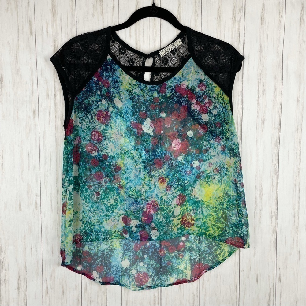 Chloe K Nordstrom rose garden lace blouse